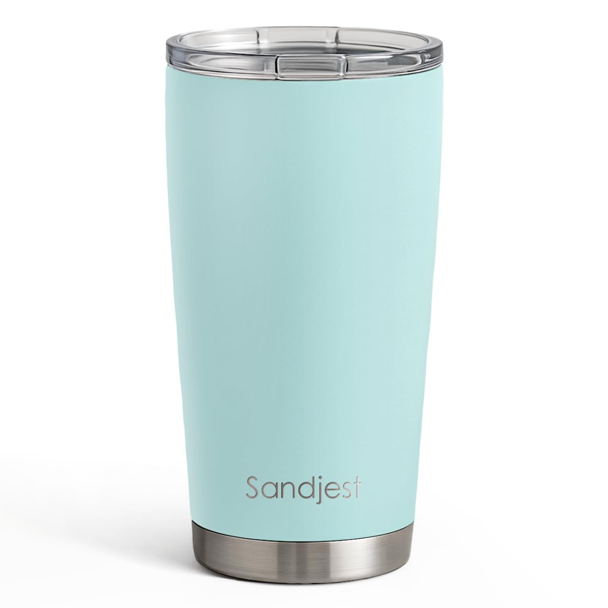 SANDJEST Stainless Steel Tumbler 20 oz, Double Wall Vacuum Insulated Mug with Lid, Travel Coffee Cup for Women Girls Friends Sisters, Birthday Christmas (Pale Turquoise)