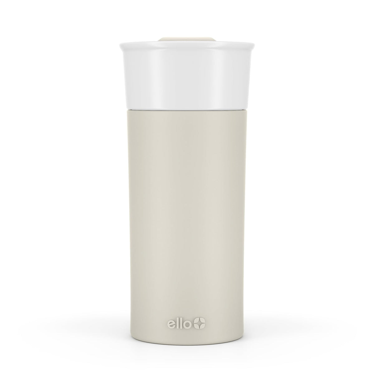 Ello Ogden Ceramic Travel Mug with Splash-Resistant Slider Lid and Protective Silicone Boot, Perfect for Coffee or Tea, BPA Free, Dishwasher Safe, Gray, 16 oz, 758-0438-040