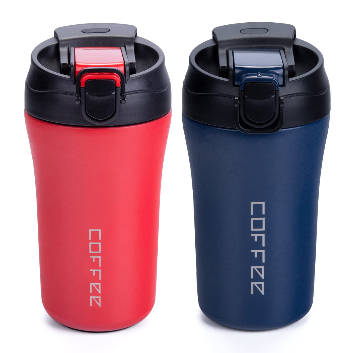 14 oz Travel Coffee Mug, 2 Pack Vacuum Insulated Stainless Steel Tumbler