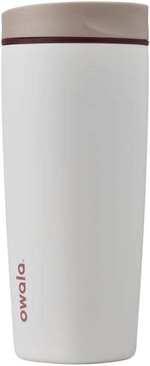 Owala SmoothSip Slider Stainless Steel Insulated Travel Mug with Handle, 100% Leak Proof, For Hot and Cold Drinks, Travel Friendly with Sliding Lock Lid, 12oz, BPA Free, Leak Proof, Pucker Up