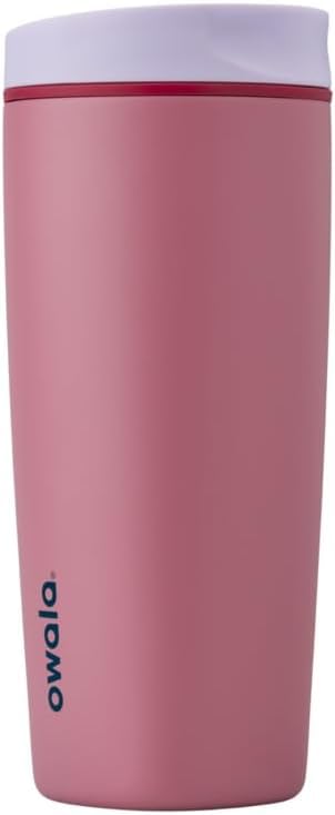 Owala SmoothSip Slider Stainless Steel Insulated Travel Mug with Handle, 100% Leak Proof, For Hot and Cold Drinks, Travel Friendly with Sliding Lock Lid, 12oz, BPA Free, Leak Proof, Pucker Up
