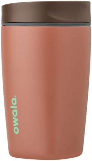 Owala SmoothSip Slider Stainless Steel Insulated Travel Mug with Handle, 100% Leak Proof, For Hot and Cold Drinks, Travel Friendly with Sliding Lock Lid, 12oz, BPA Free, Leak Proof, Pucker Up