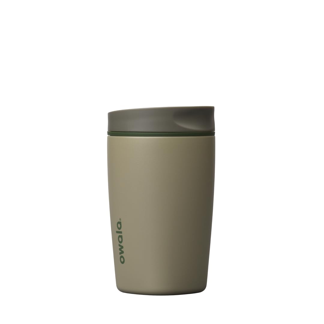 Owala SmoothSip Slider Stainless Steel Insulated Travel Mug with Handle, 100% Leak Proof, For Hot and Cold Drinks, Travel Friendly with Sliding Lock Lid, 12oz, BPA Free, Leak Proof, Pucker Up