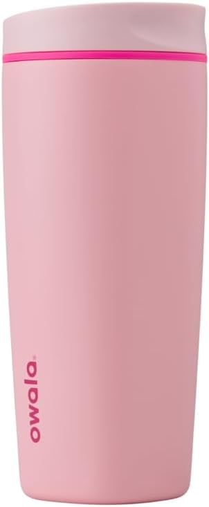 Owala SmoothSip Slider Stainless Steel Insulated Travel Mug with Handle, 100% Leak Proof, For Hot and Cold Drinks, Travel Friendly with Sliding Lock Lid, 12oz, BPA Free, Leak Proof, Pucker Up