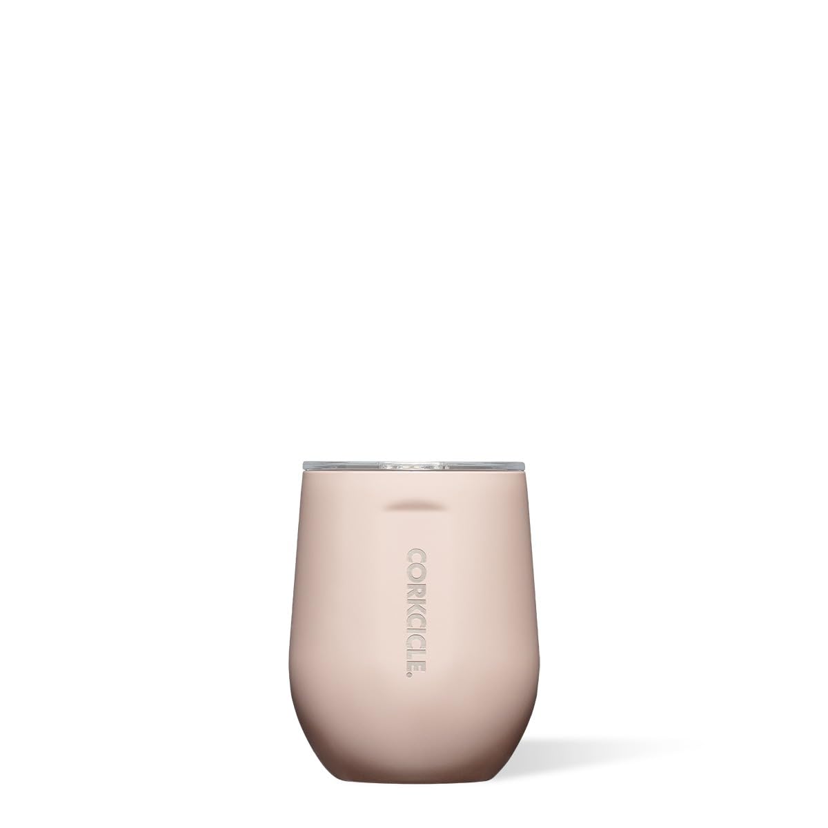 Corkcicle Stemless Wine Tumbler with Lid, 12 oz, Gloss Powder Blue