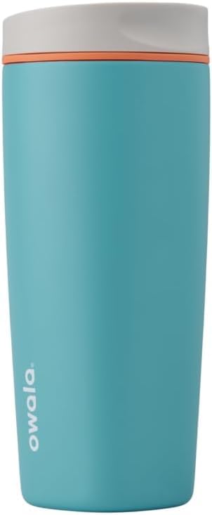 Owala SmoothSip Slider Stainless Steel Insulated Travel Mug with Handle, 100% Leak Proof, For Hot and Cold Drinks, Travel Friendly with Sliding Lock Lid, 12oz, BPA Free, Leak Proof, Pucker Up