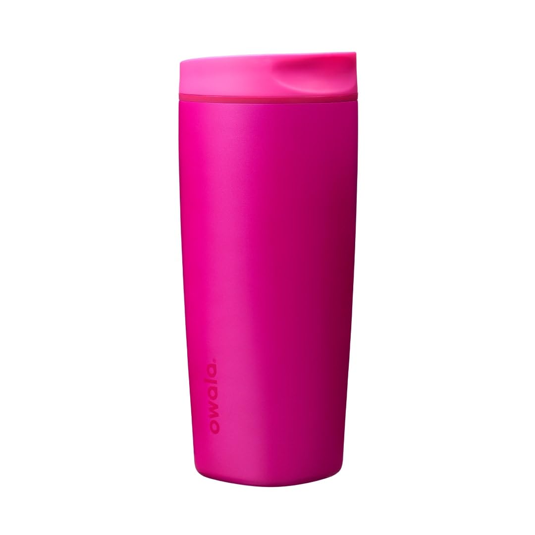 Owala SmoothSip Slider Stainless Steel Insulated Travel Mug with Handle, 100% Leak Proof, For Hot and Cold Drinks, Travel Friendly with Sliding Lock Lid, 12oz, BPA Free, Leak Proof, Pucker Up