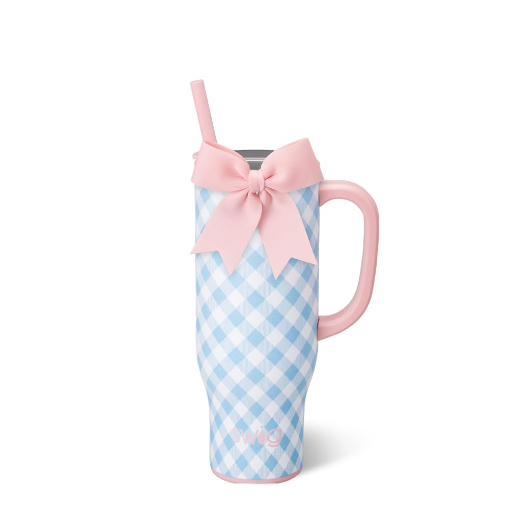 Swig Life 40oz Leakproof Mega Mug with Handle & Straw, Hydrangeas