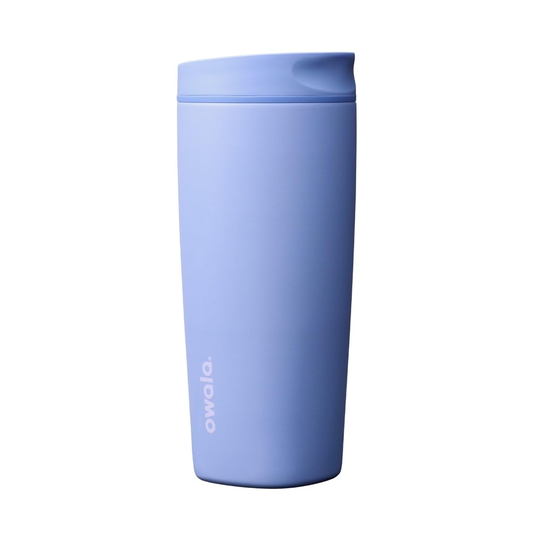 Owala SmoothSip Slider Stainless Steel Insulated Travel Mug with Handle, 100% Leak Proof, For Hot and Cold Drinks, Travel Friendly with Sliding Lock Lid, 12oz, BPA Free, Leak Proof, Pucker Up