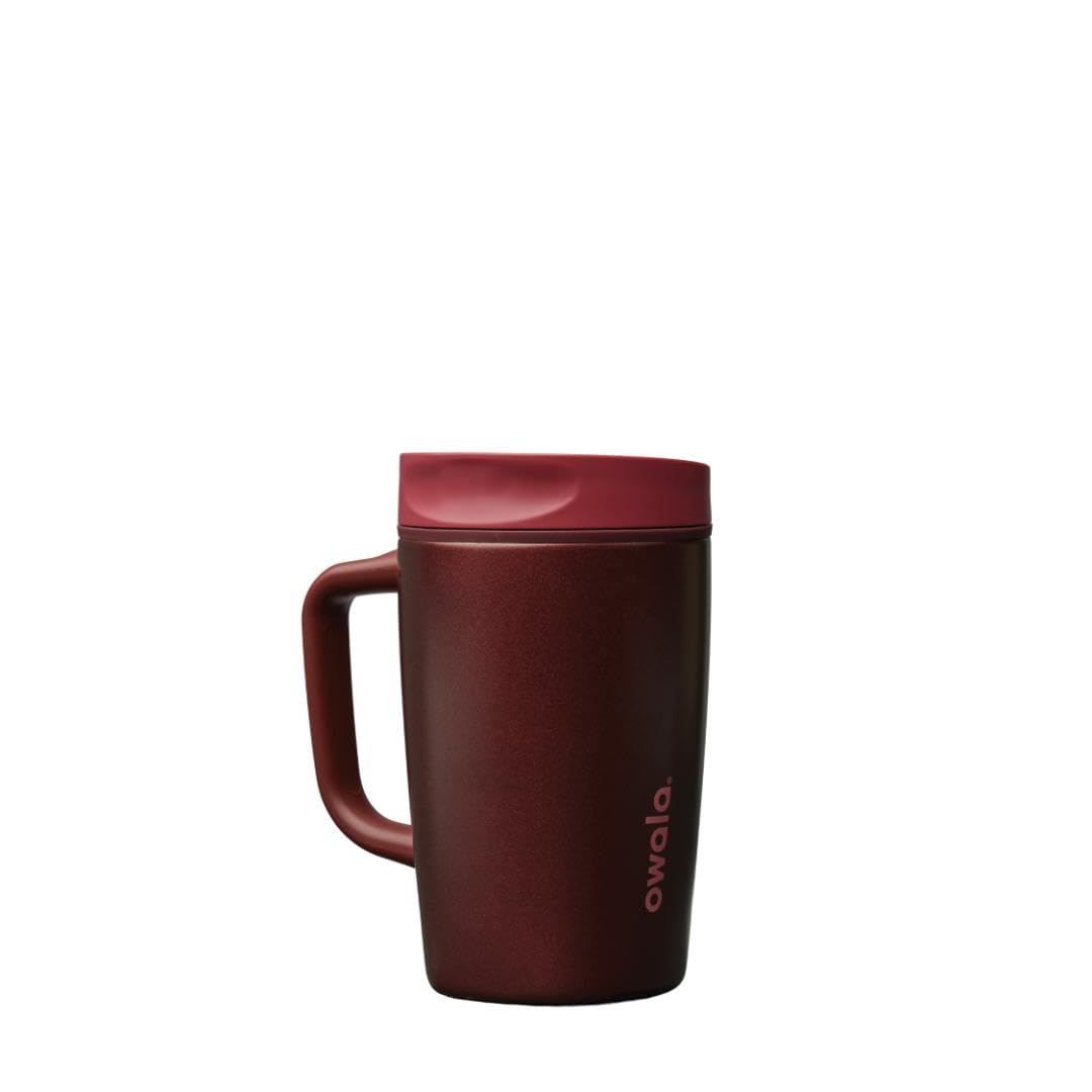 Owala SmoothSip Slider Stainless Steel Insulated Travel Mug with Handle, 100% Leak Proof, For Hot and Cold Drinks, Travel Friendly with Sliding Lock Lid, 12oz, BPA Free, Leak Proof, Pucker Up