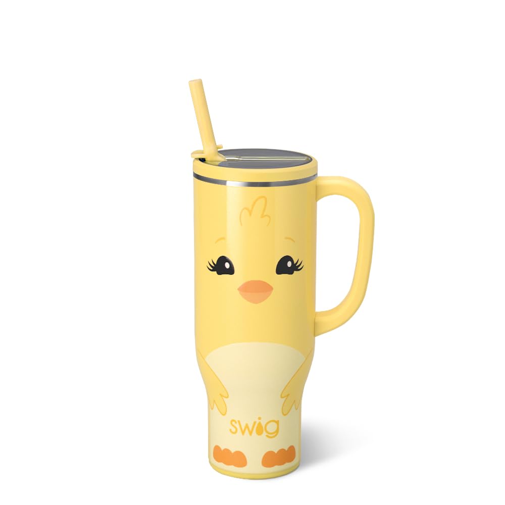 Swig Life 40oz Leakproof Mega Mug with Handle & Straw, Hydrangeas