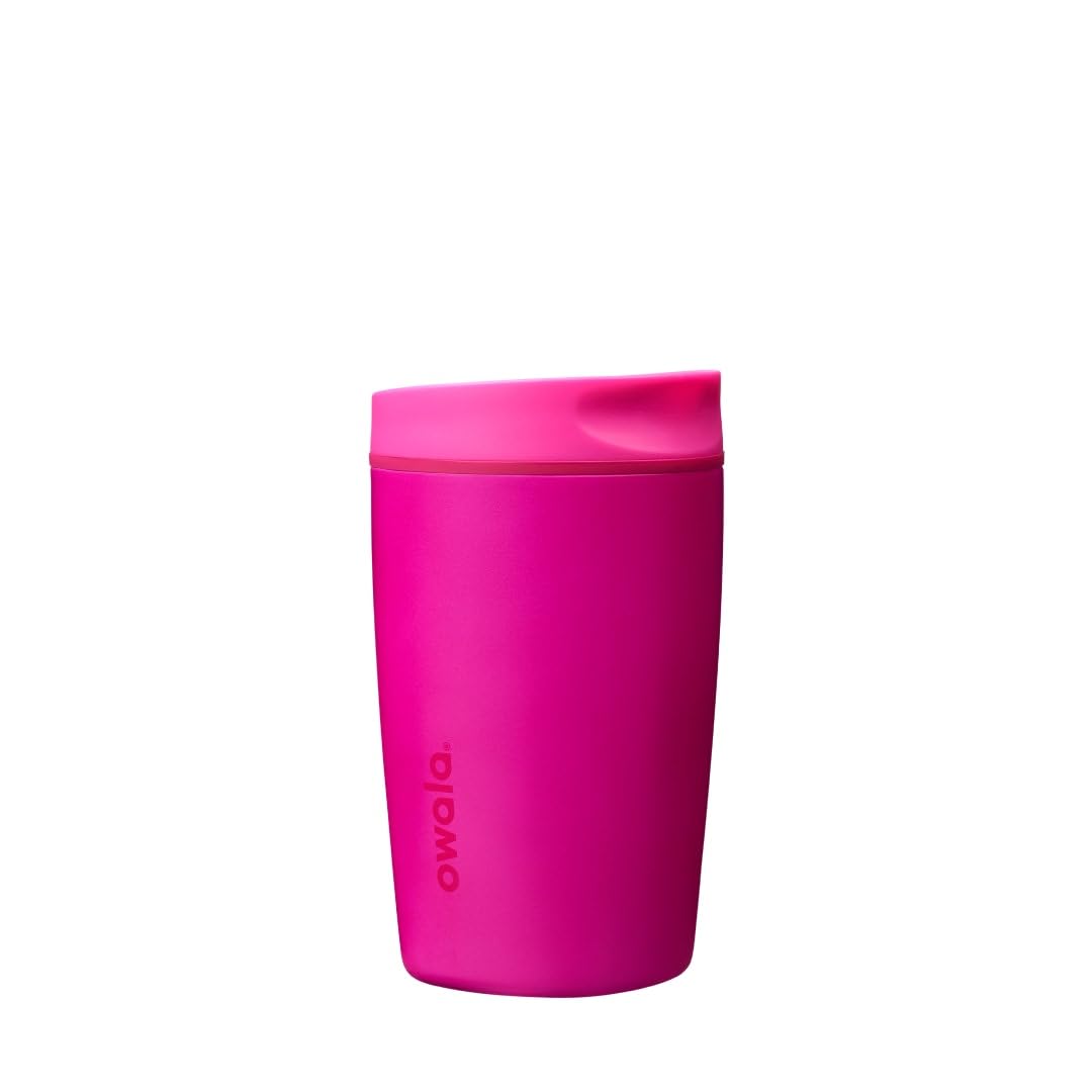 Owala SmoothSip Slider Stainless Steel Insulated Travel Mug with Handle, 100% Leak Proof, For Hot and Cold Drinks, Travel Friendly with Sliding Lock Lid, 12oz, BPA Free, Leak Proof, Pucker Up