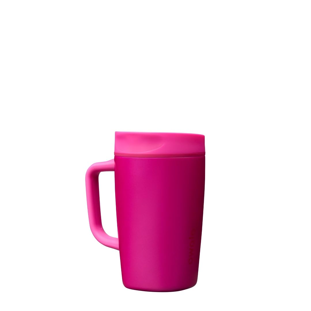 Owala SmoothSip Slider Stainless Steel Insulated Travel Mug with Handle, 100% Leak Proof, For Hot and Cold Drinks, Travel Friendly with Sliding Lock Lid, 12oz, BPA Free, Leak Proof, Pucker Up