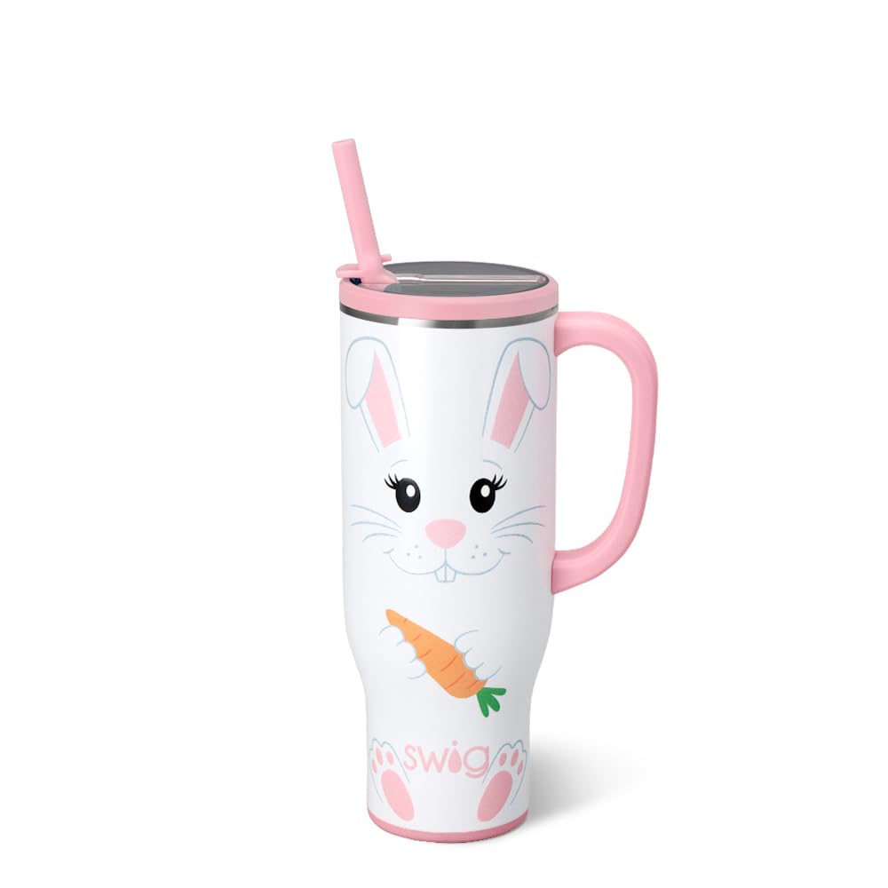 Swig Life 40oz Leakproof Mega Mug with Handle & Straw, Hydrangeas