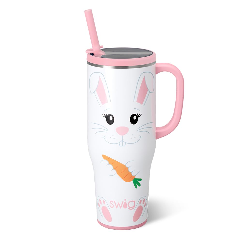 Swig Life 40oz Leakproof Mega Mug with Handle & Straw, Hydrangeas
