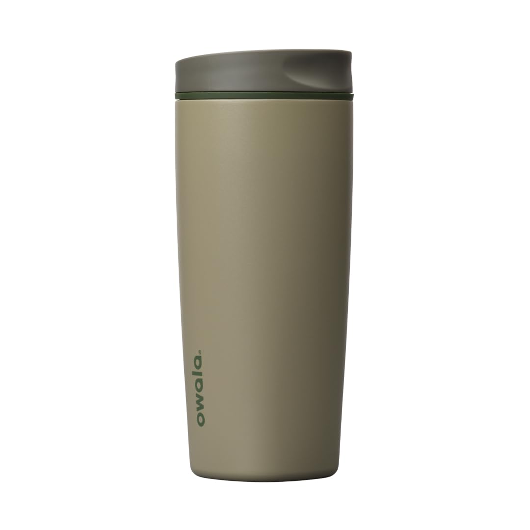 Owala SmoothSip Slider Stainless Steel Insulated Travel Mug with Handle, 100% Leak Proof, For Hot and Cold Drinks, Travel Friendly with Sliding Lock Lid, 12oz, BPA Free, Leak Proof, Pucker Up