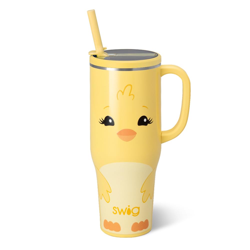 Swig Life 40oz Leakproof Mega Mug with Handle & Straw, Hydrangeas