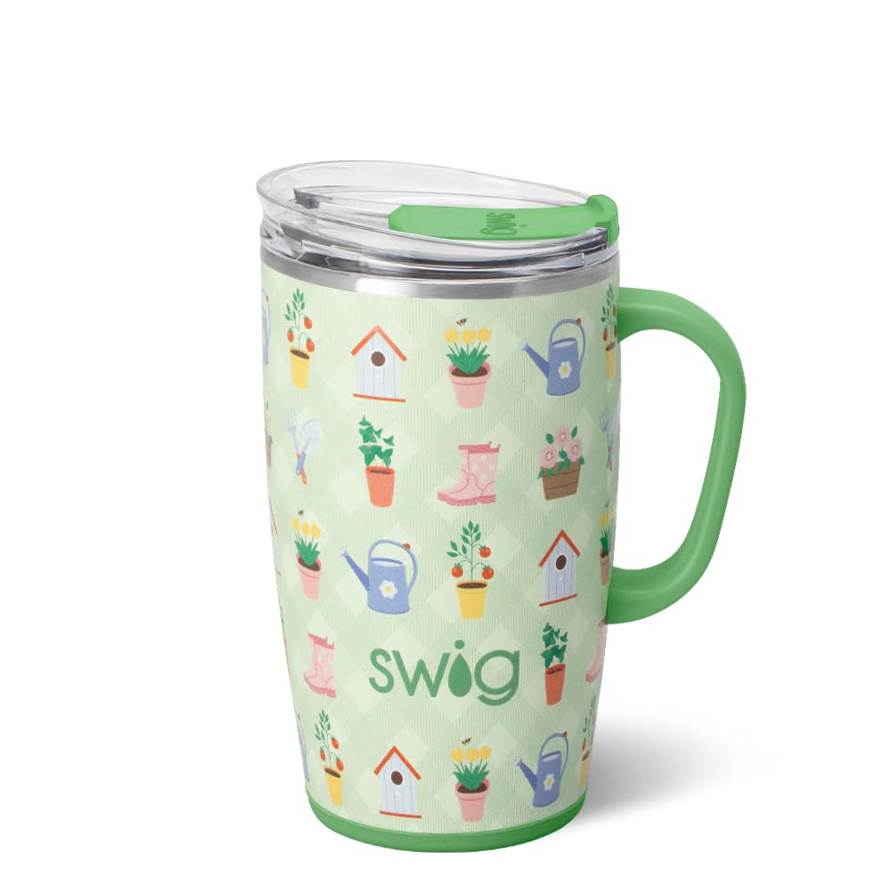 Swig Life 40oz Leakproof Mega Mug with Handle & Straw, Hydrangeas