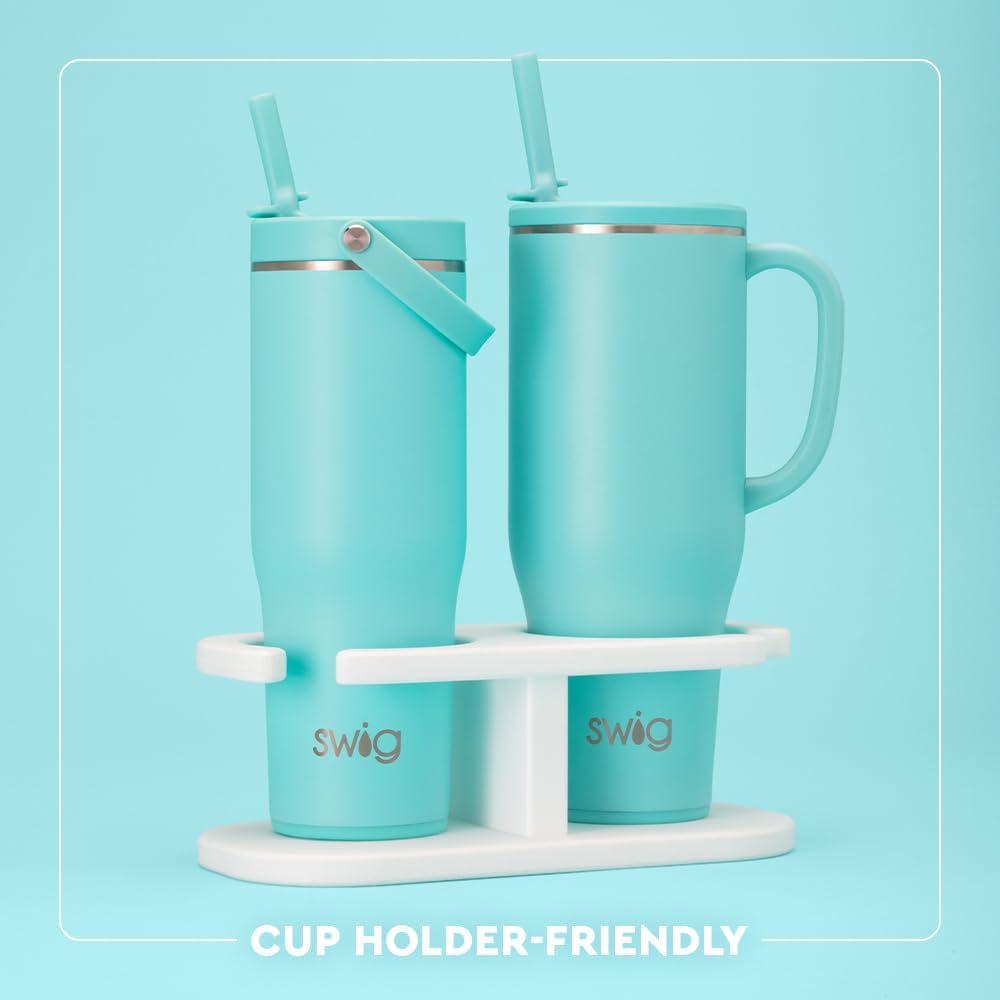 Swig Life 40oz Leakproof Mega Mug with Handle & Straw, Hydrangeas