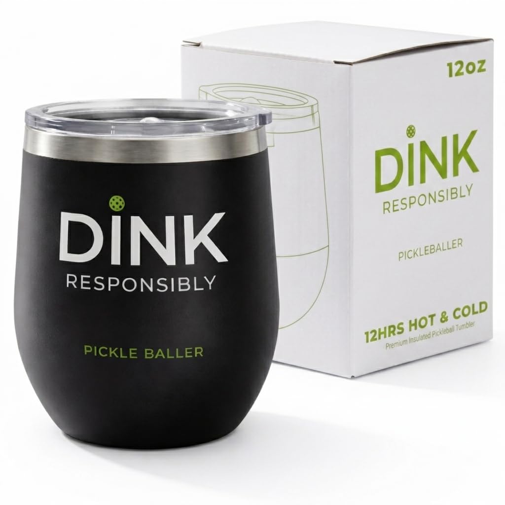 Super Fly Goods - 12 oz Tennis Mug – Insulated Stainless Steel Tumbler with Lid | Keeps Beverages Hot or Cold | Cool Gifts for Women, Dad & Players, Unique Gift Idea (Tennis)