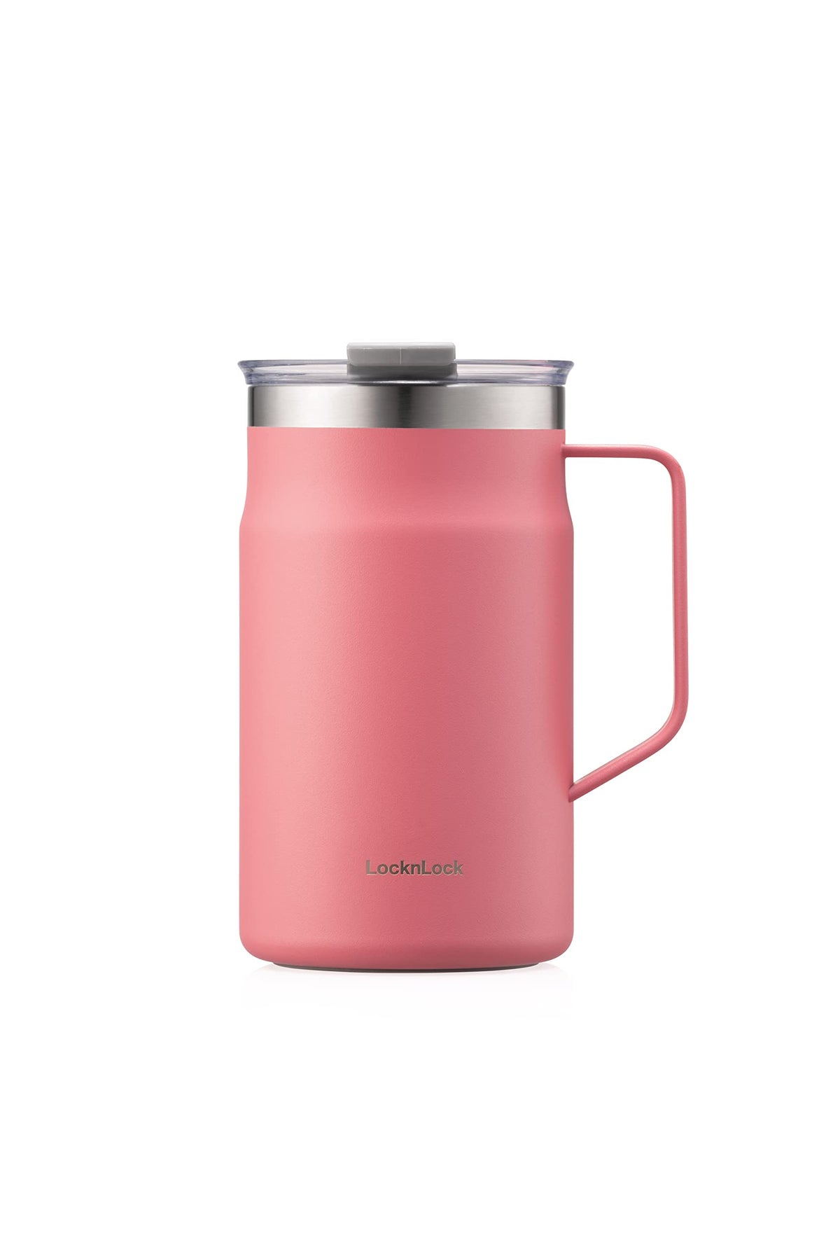LocknLock Metro Mug Premium 18/8 Stainless Steel Double Wall Insulated with Handle Perfect for table with Lid, Yellow, 20 oz