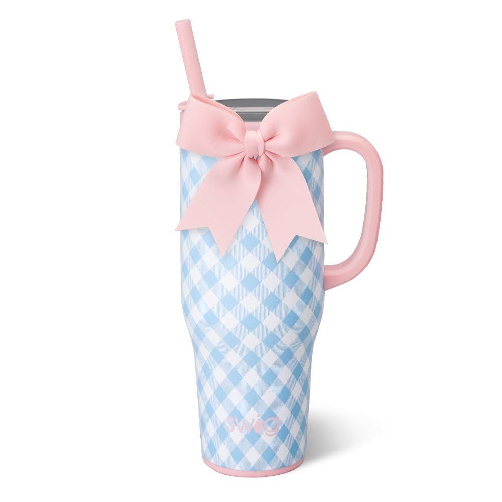Swig Life 40oz Leakproof Mega Mug with Handle & Straw, Hydrangeas