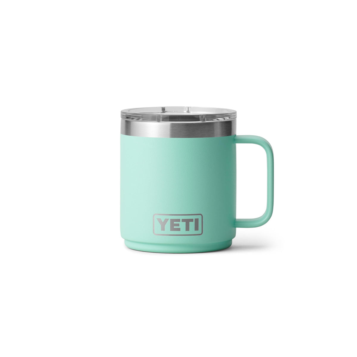 YETI Rambler 10 oz Ceramic Lined Stackable Mug, Vacuum Insulated, Stainless Steel with MagSlider Lid, Pampa Green