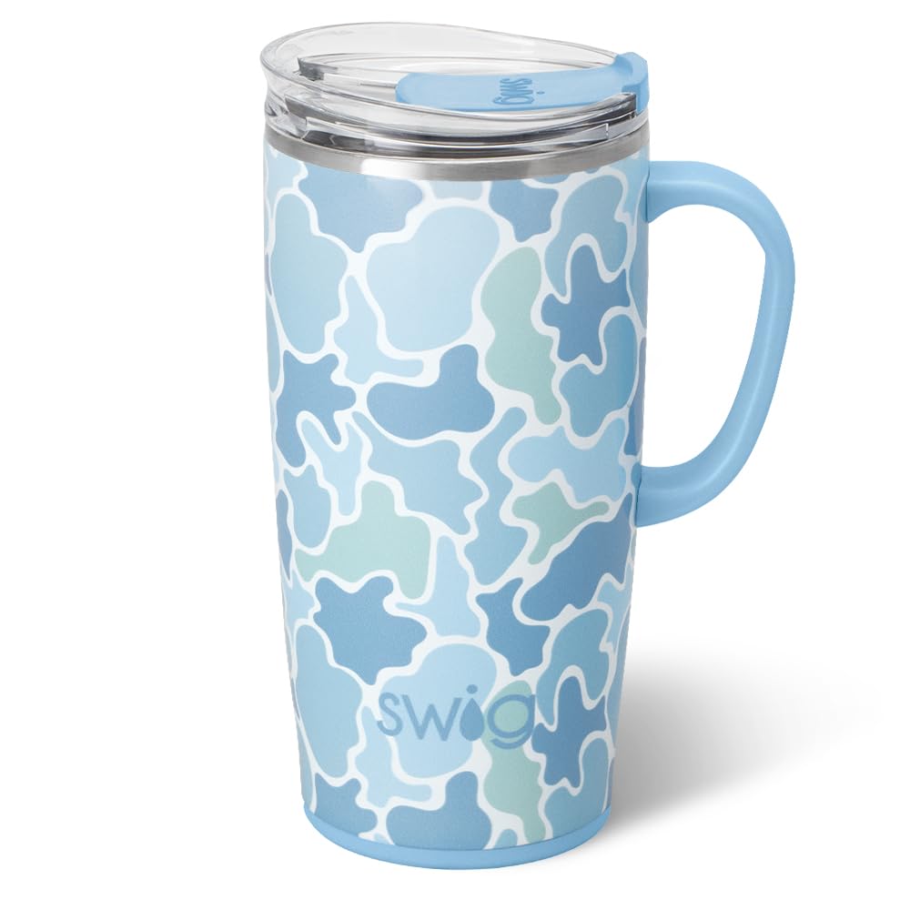 Swig Life 40oz Leakproof Mega Mug with Handle & Straw, Hydrangeas