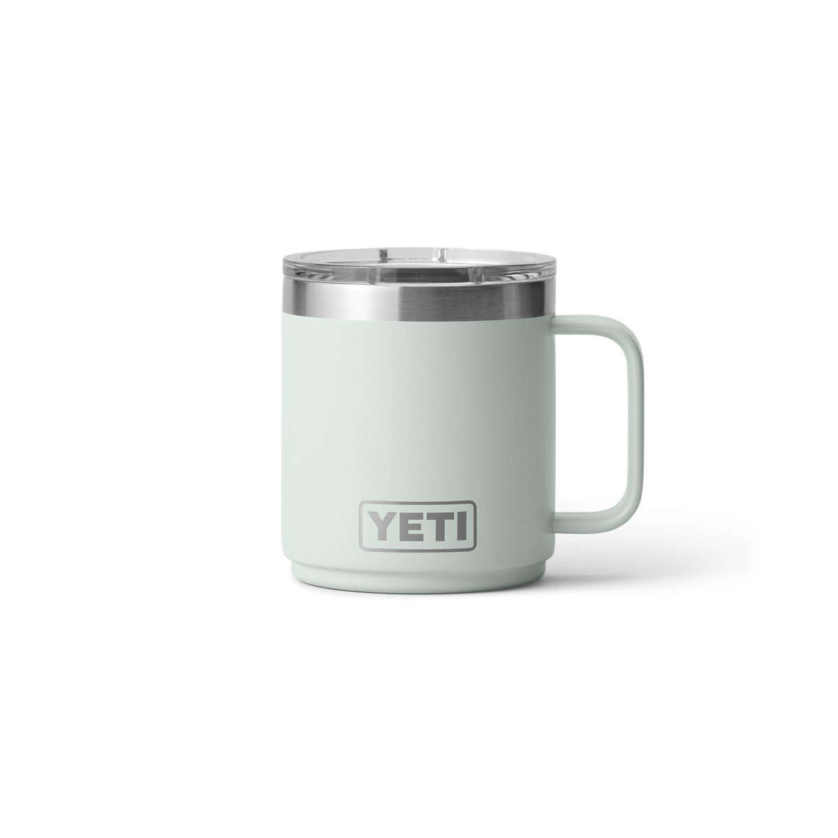 YETI Rambler 10 oz Ceramic Lined Stackable Mug, Vacuum Insulated, Stainless Steel with MagSlider Lid, Pampa Green