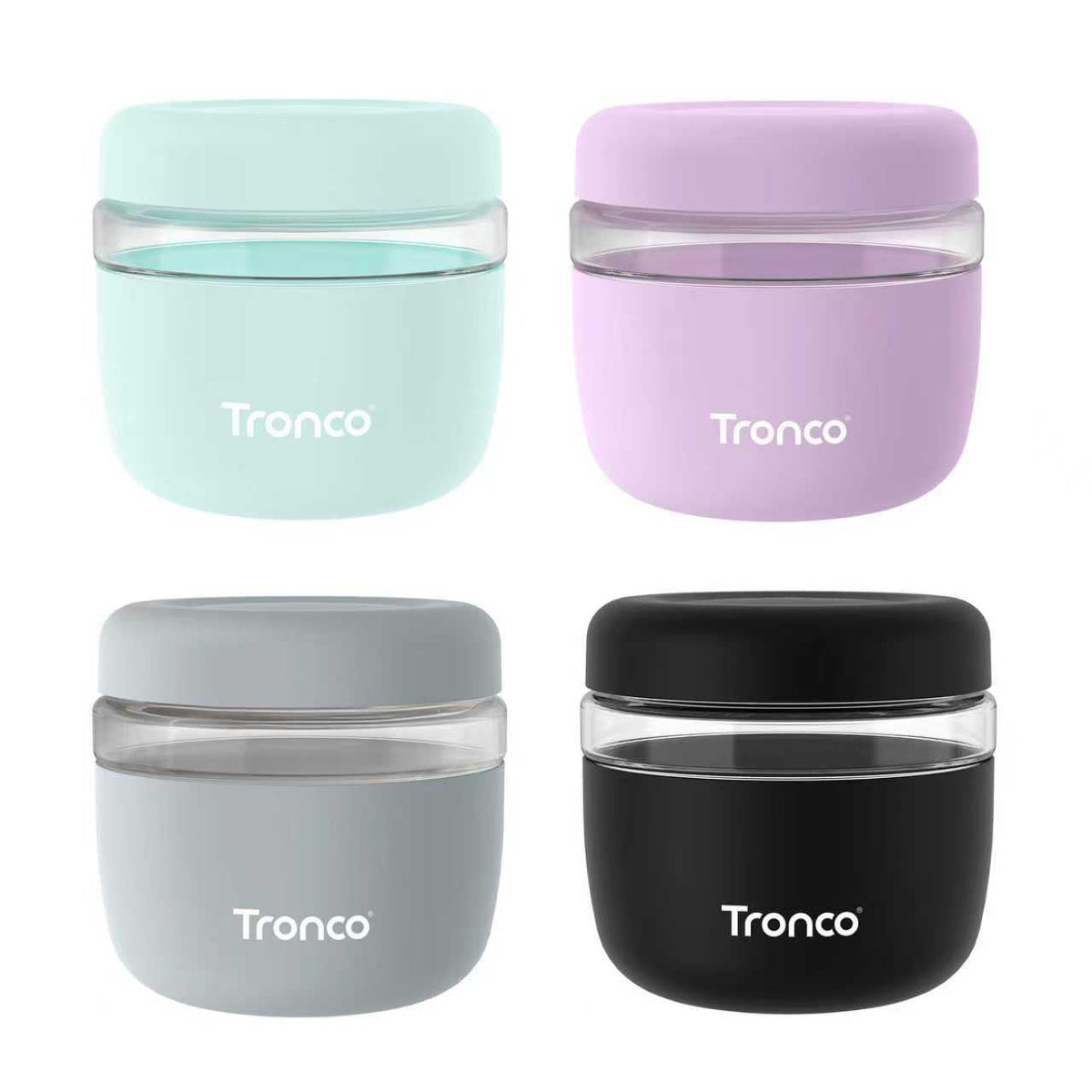 Tronco 16 oz Glass Food Storage & Lunch Bowl Containers with Airtight Lids