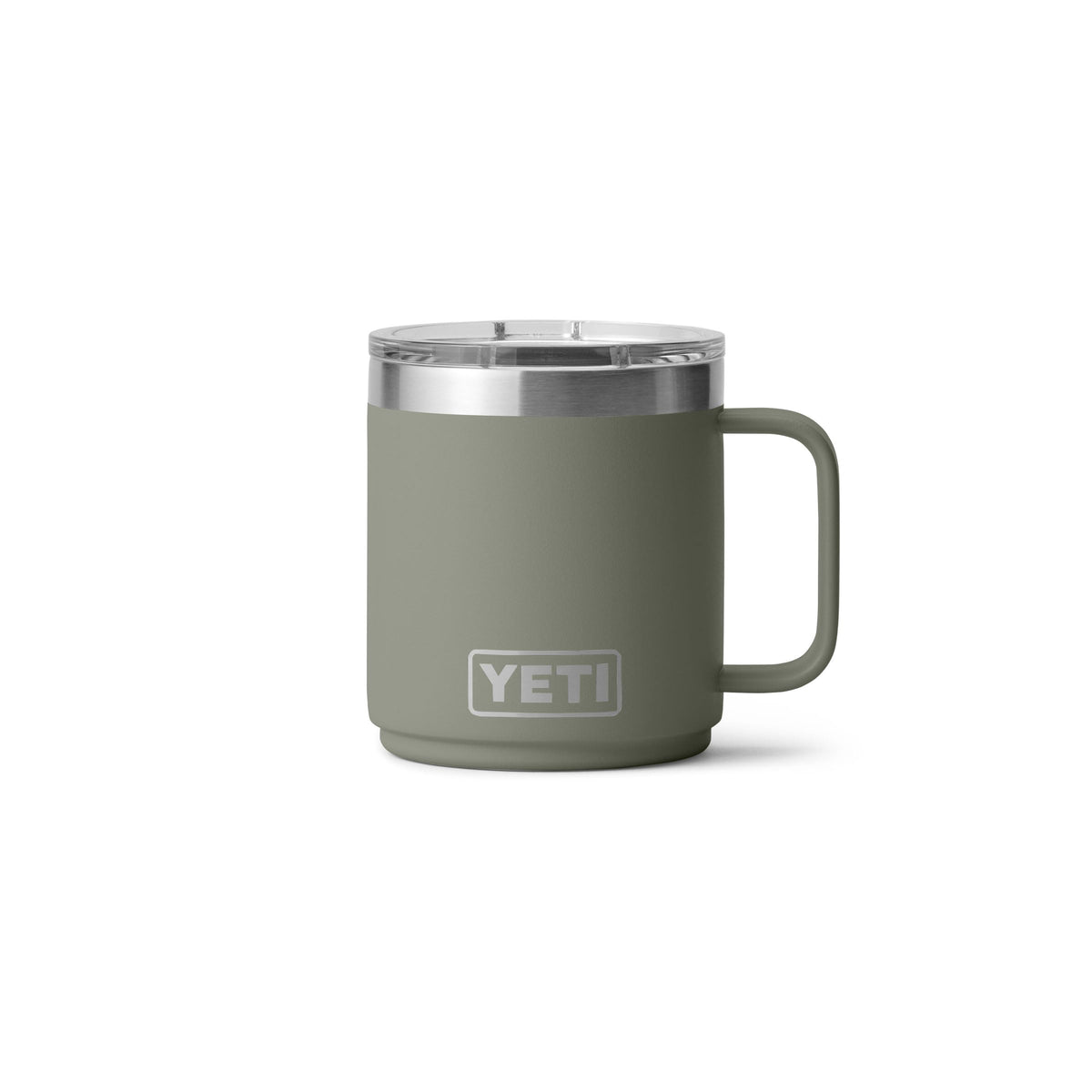 YETI Rambler 10 oz Ceramic Lined Stackable Mug, Vacuum Insulated, Stainless Steel with MagSlider Lid, Pampa Green
