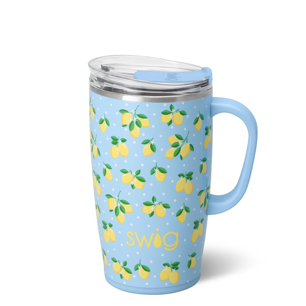 Swig Life 40oz Leakproof Mega Mug with Handle & Straw, Hydrangeas