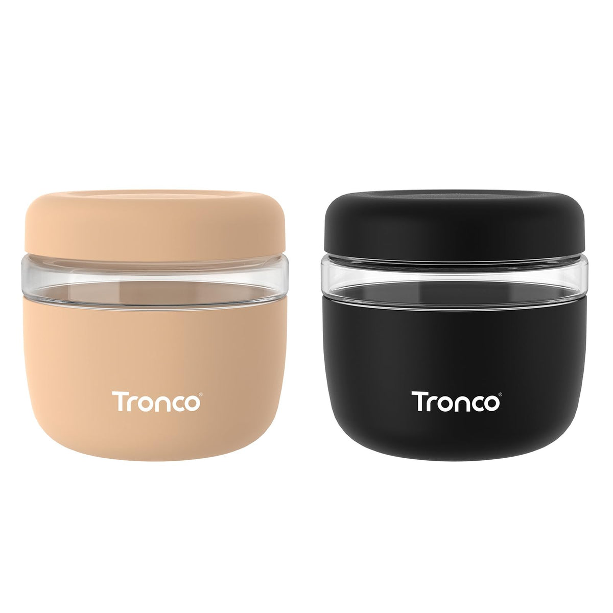 Tronco 16 oz Glass Food Storage & Lunch Bowl Containers with Airtight Lids