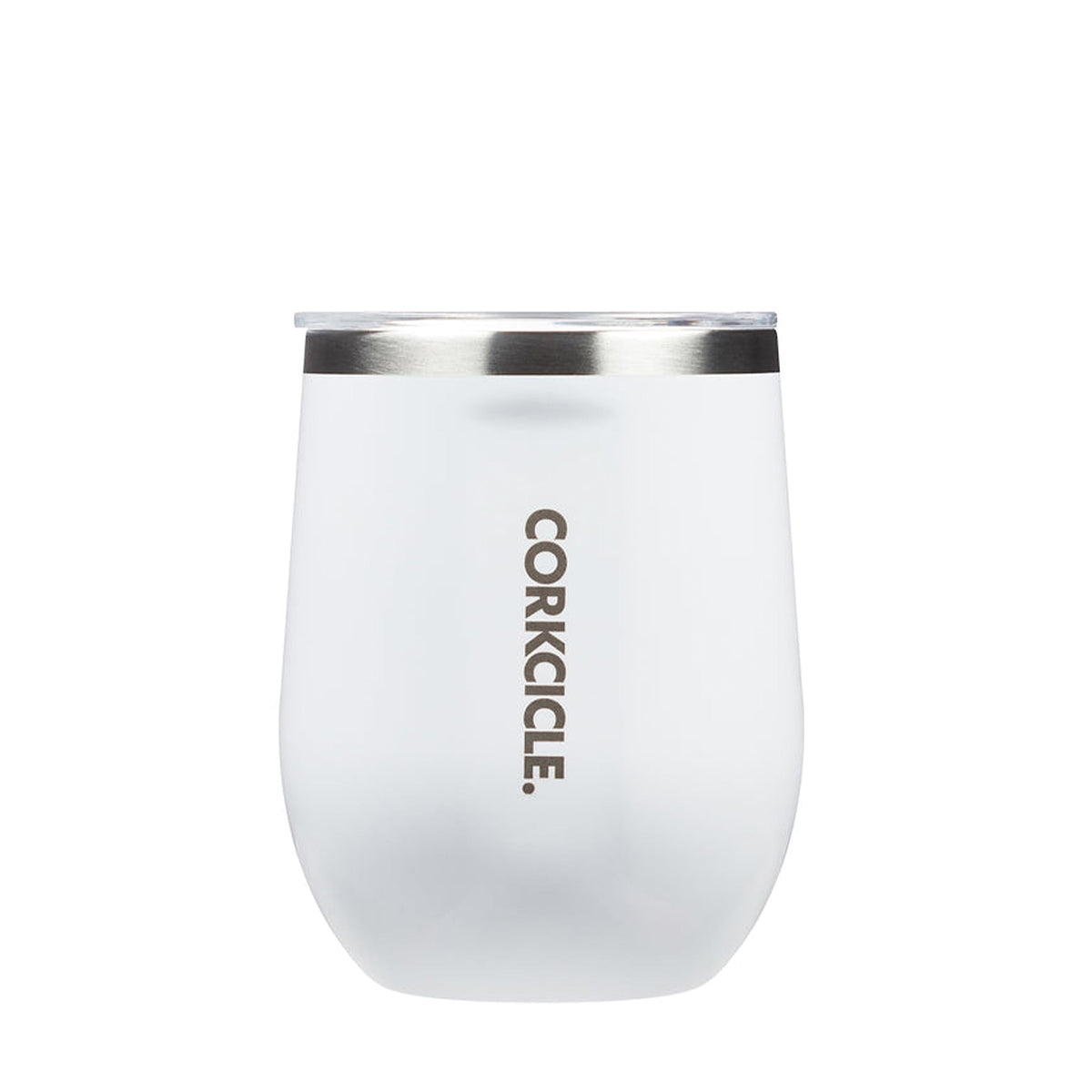 Corkcicle Stemless Wine Tumbler with Lid, 12 oz, Gloss Powder Blue