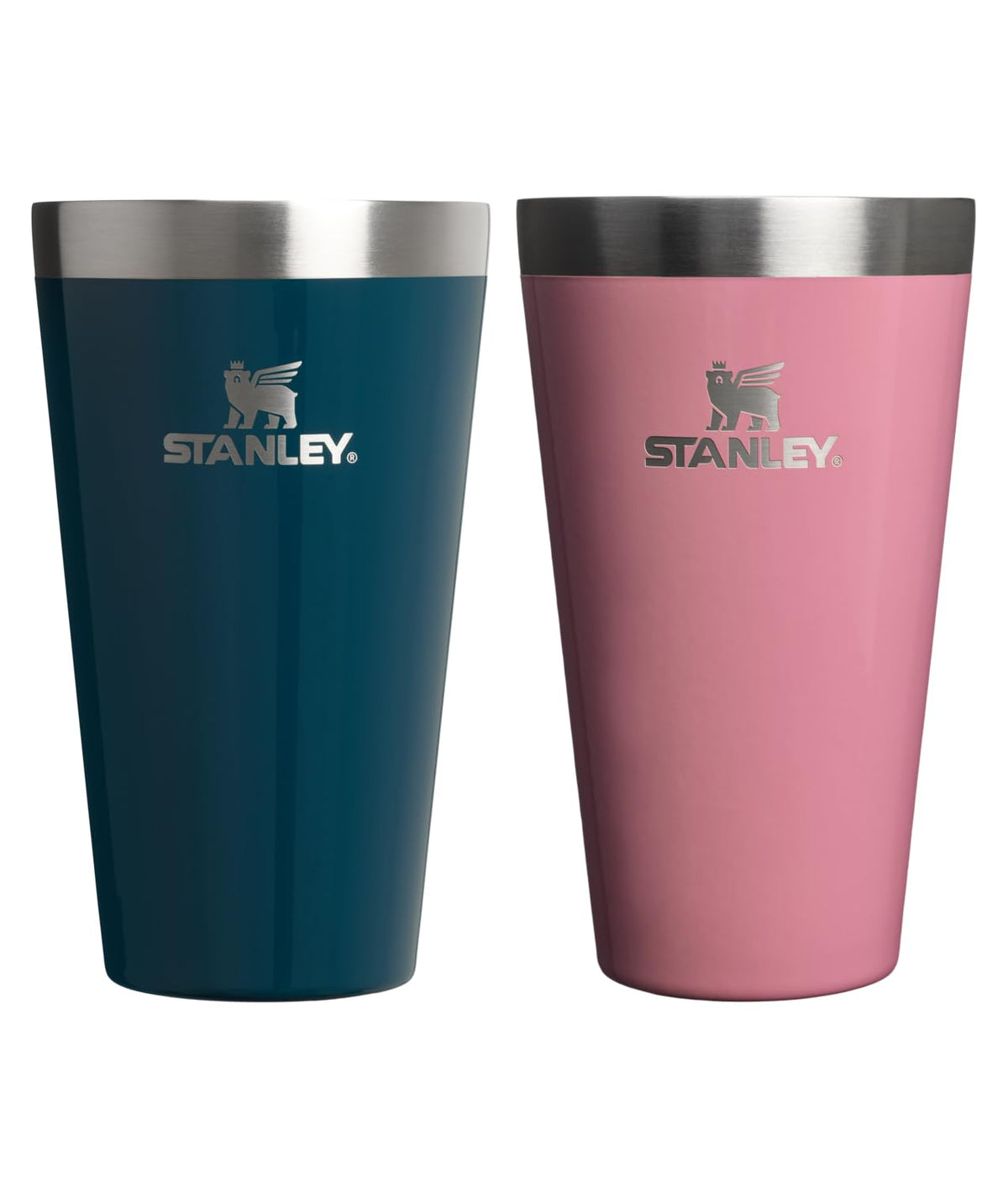 STANLEY Adventure Stacking Beer Pint Glass 16oz | Stackable Drinking Cup for Cold Beverages | Dishwasher Safe | Insulated Stainless Steel Tumbler | BPA-Free | Soft Orchid