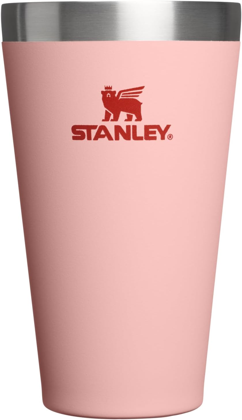 STANLEY Adventure Stacking Beer Pint Glass 16oz | Stackable Drinking Cup for Cold Beverages | Dishwasher Safe | Insulated Stainless Steel Tumbler | BPA-Free | Soft Orchid