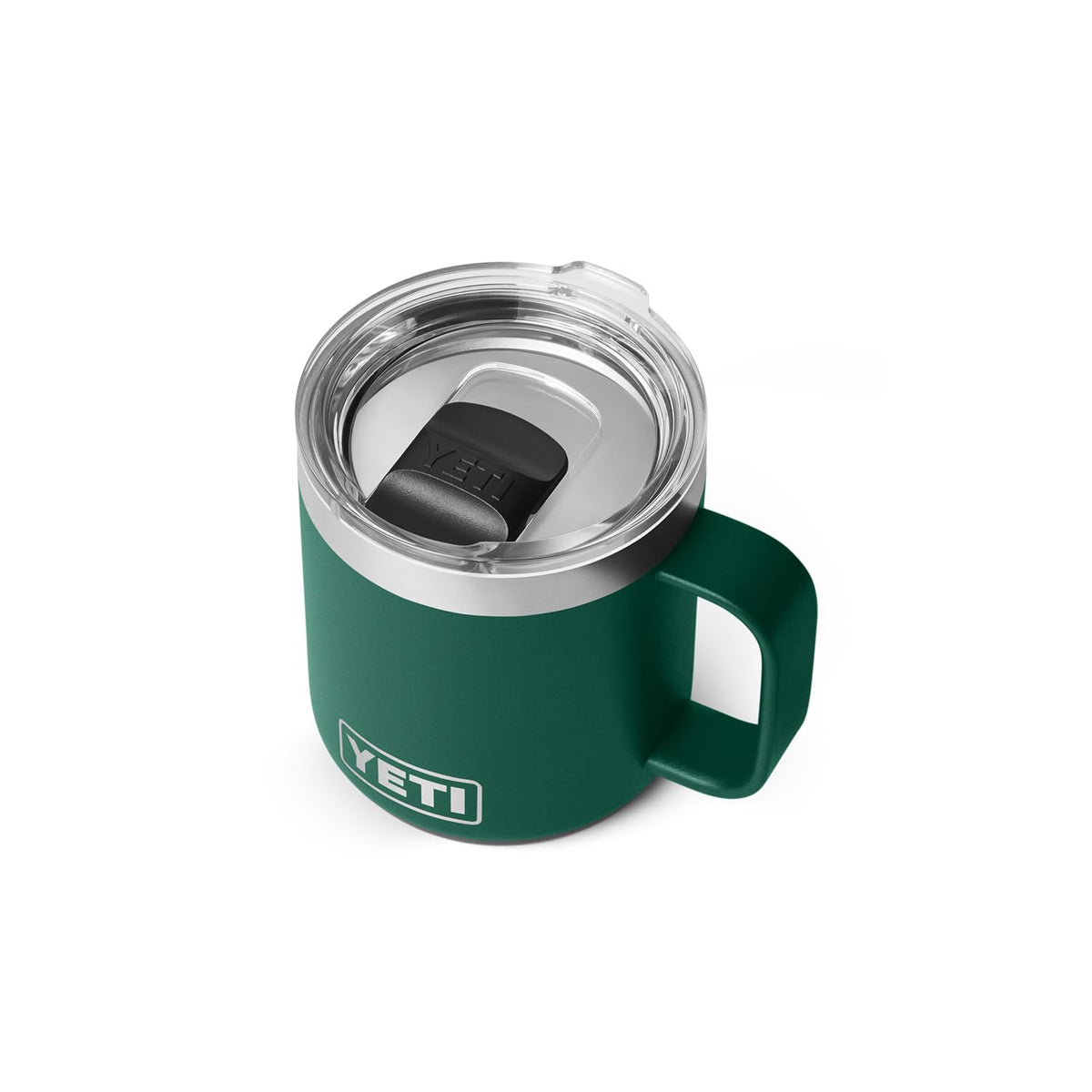 YETI Rambler 10 oz Ceramic Lined Stackable Mug, Vacuum Insulated, Stainless Steel with MagSlider Lid, Pampa Green