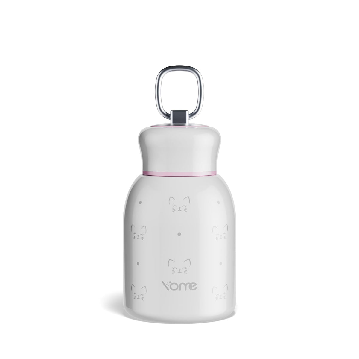 YOME 10oz Light Pink Insulated Mini Water Bottle with Lid & Lifting Loop for Women | Small Stainless Steel Cute Tumbler | Keeps Drinks Cold | Lightweight Gift Cup| Fits in Purse or Pocket