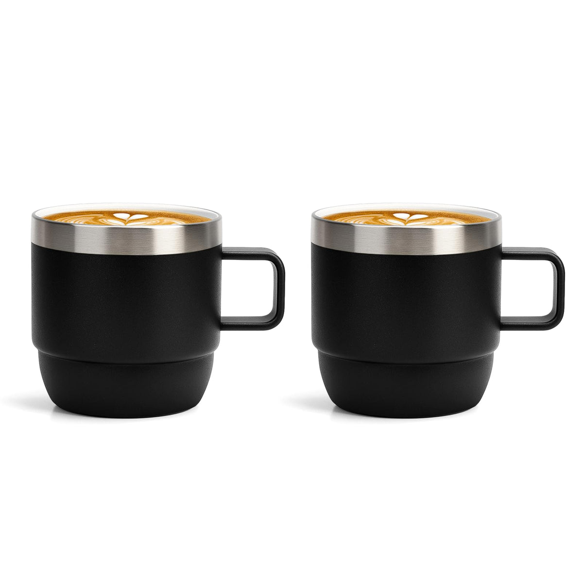 Zenbo 6 oz Espresso Mug with Handle, Ceramic-Lined 18/8 Stainless Steel