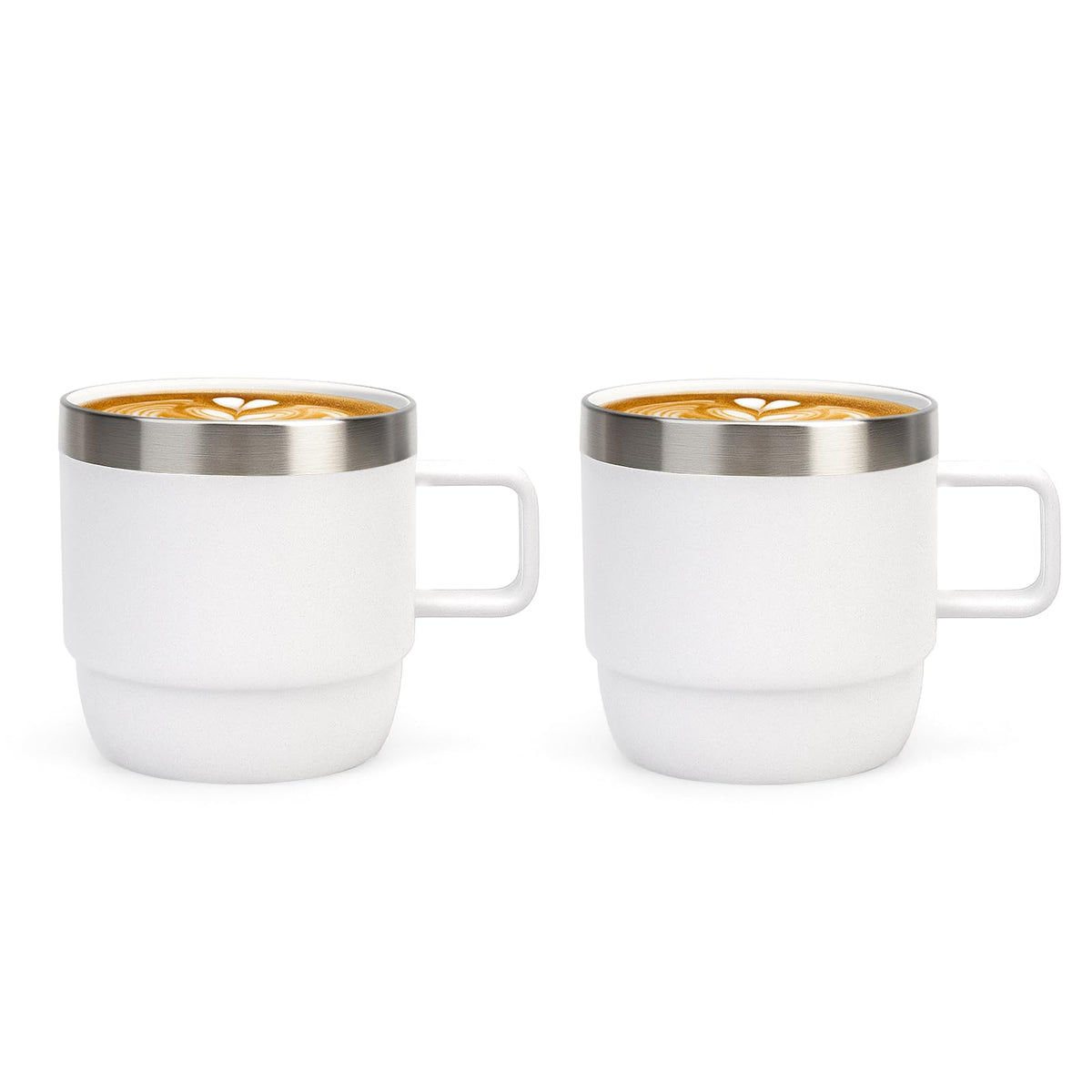 Zenbo 6 oz Espresso Mug with Handle, Ceramic-Lined 18/8 Stainless Steel