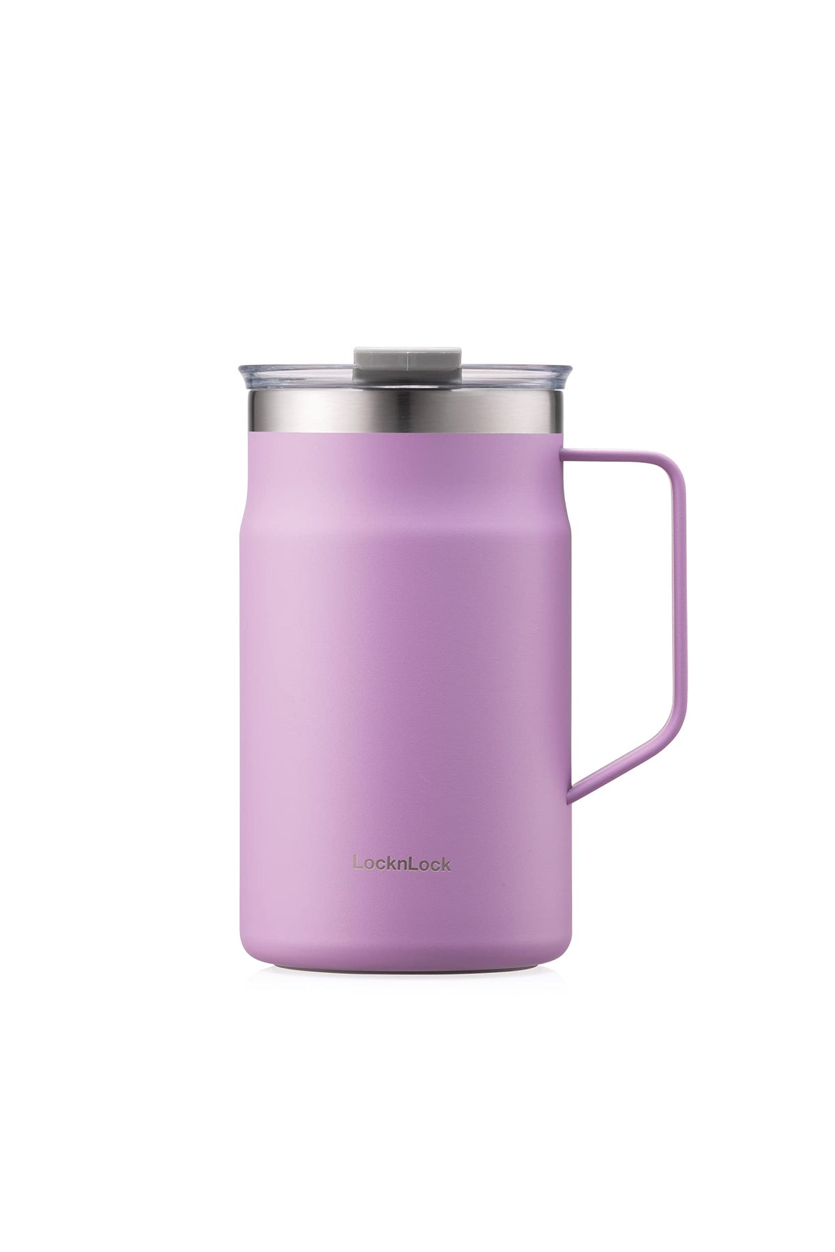 LocknLock Metro Mug Premium 18/8 Stainless Steel Double Wall Insulated with Handle Perfect for table with Lid, Yellow, 20 oz