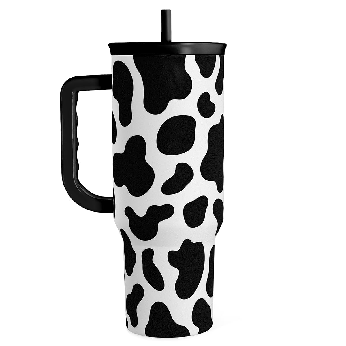 SANDJEST Bow Tumbler with Handle 40oz, Stainless Steel Insulated Tumblers Coffee Travel Cup with Slider Straw Lid, Gifts for Women Teen Girls Birthday