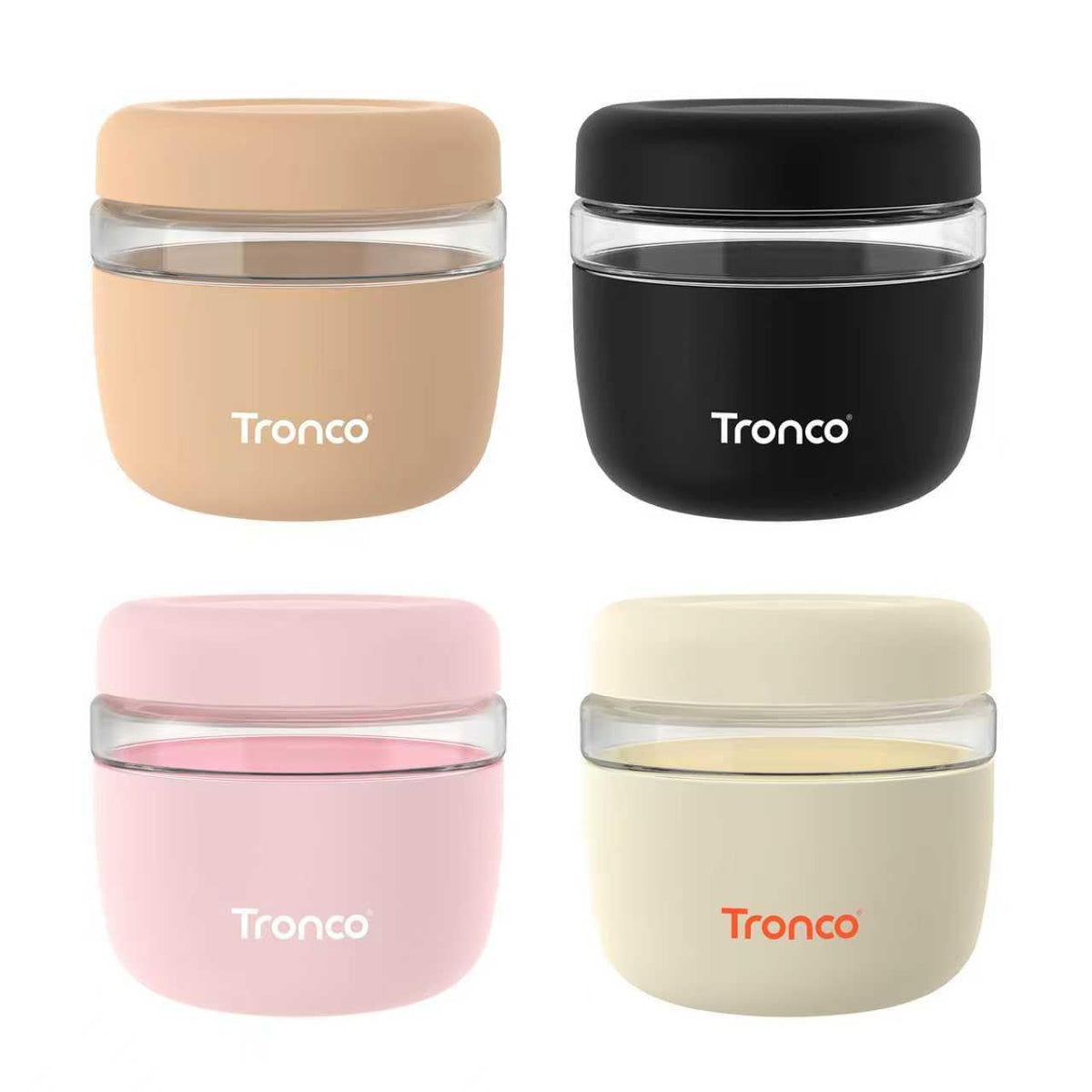 Tronco 16 oz Glass Food Storage & Lunch Bowl Containers with Airtight Lids