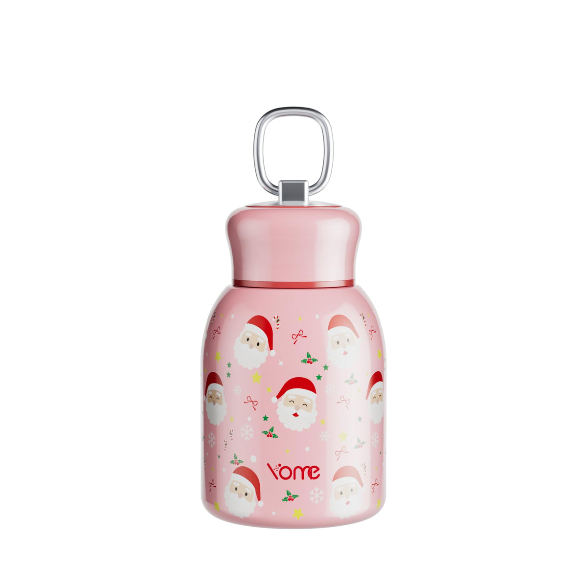 YOME 10oz Light Pink Insulated Mini Water Bottle with Lid & Lifting Loop for Women | Small Stainless Steel Cute Tumbler | Keeps Drinks Cold | Lightweight Gift Cup| Fits in Purse or Pocket