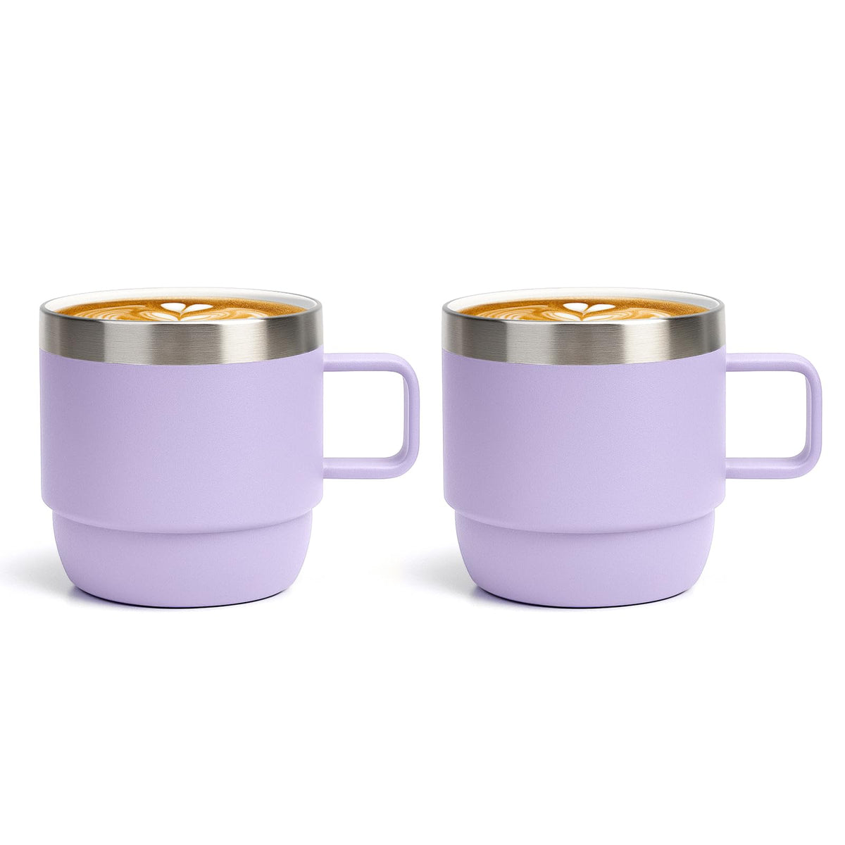 Zenbo 6 oz Espresso Mug with Handle, Ceramic-Lined 18/8 Stainless Steel