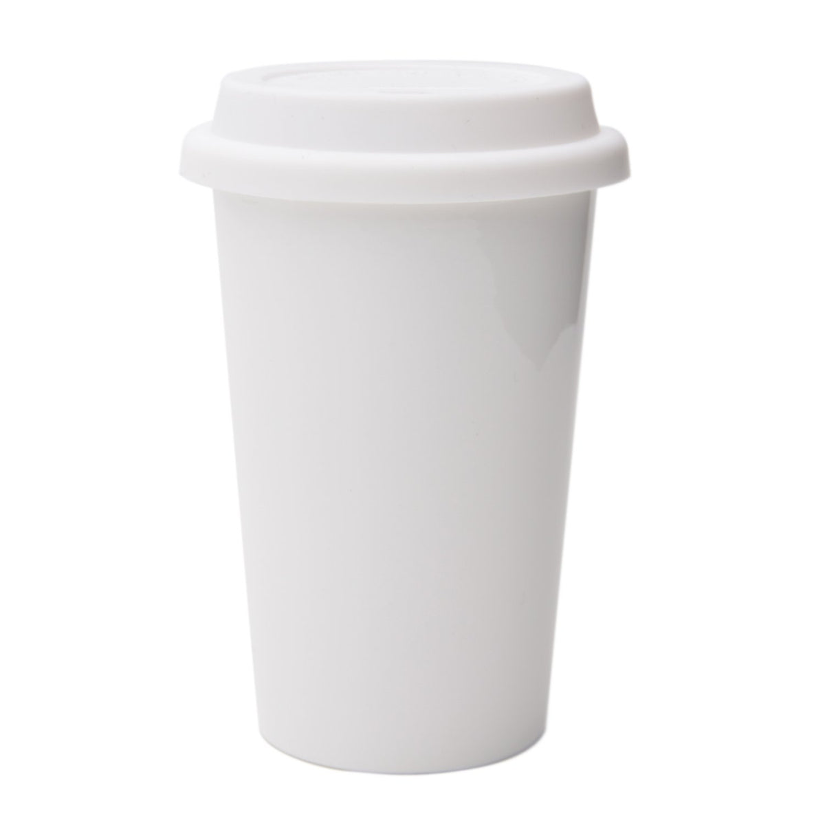 Double Wall Insulated Ceramic Cup, I Am Not a Paper Cup, 12oz, White