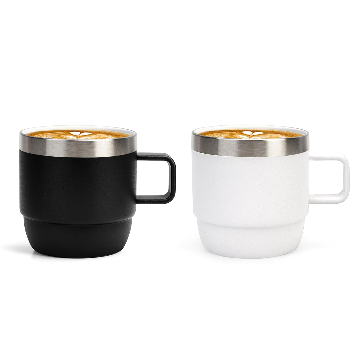 Zenbo 6 oz Espresso Mug with Handle, Ceramic-Lined 18/8 Stainless Steel