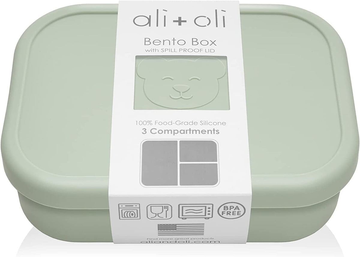 Ali+Oli Silicone Bento Box for Kids, Lunch Container for Toddler Daycare