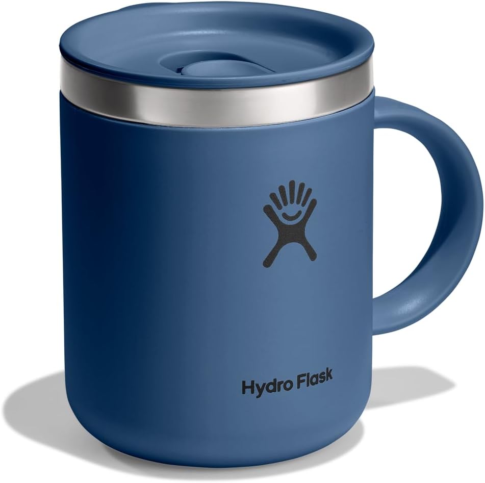 Hydro Flask Coffee Mug – Insulated Stainless Steel, Non Spill, Leak Resistant Travel Mug 12 Oz Harbor Blue