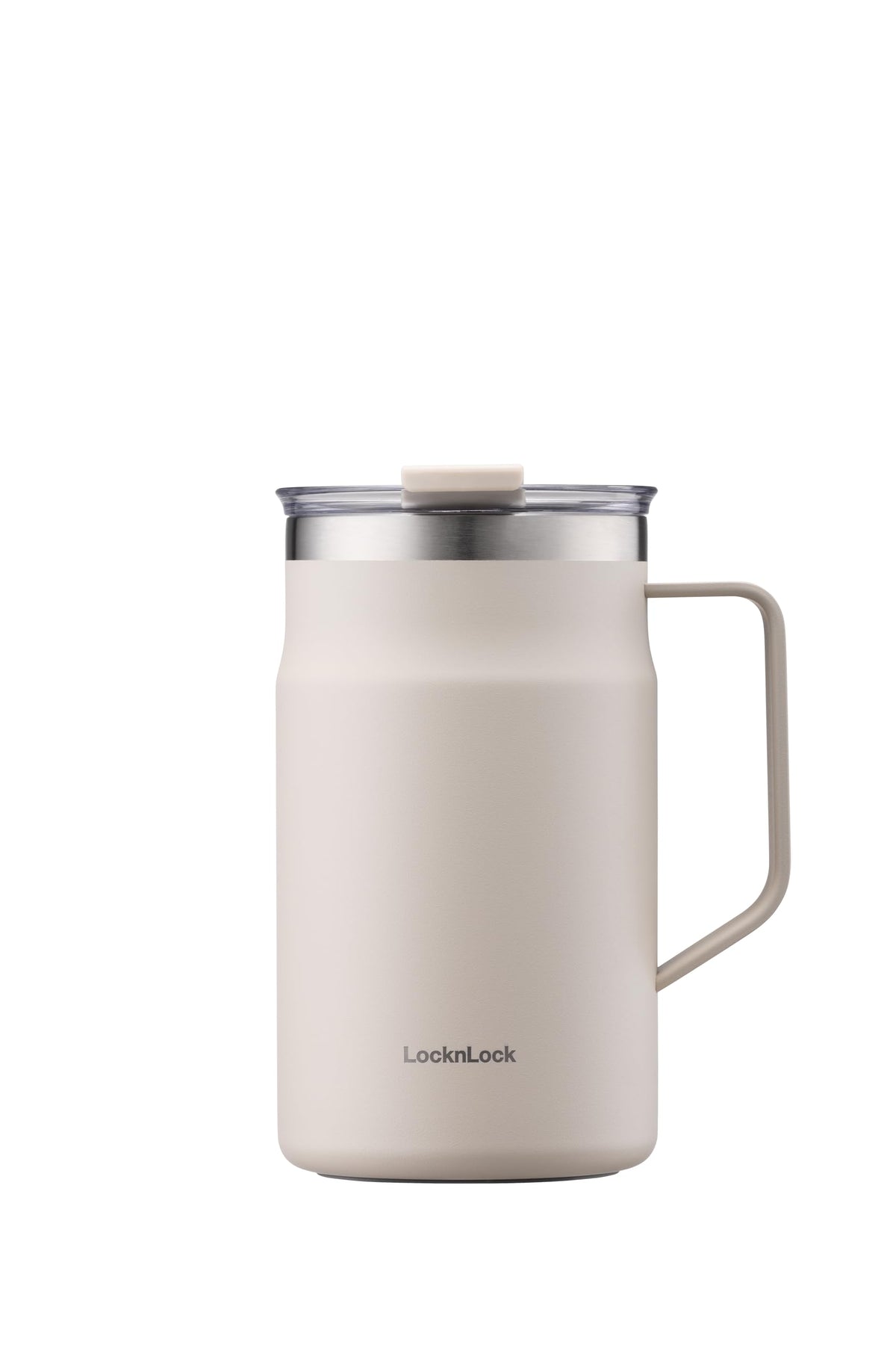 LocknLock Metro Mug Premium 18/8 Stainless Steel Double Wall Insulated with Handle Perfect for table with Lid, Yellow, 20 oz